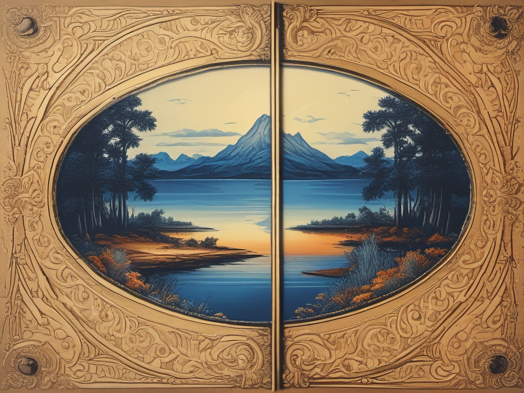 Miroir ancien avec des reflets floues